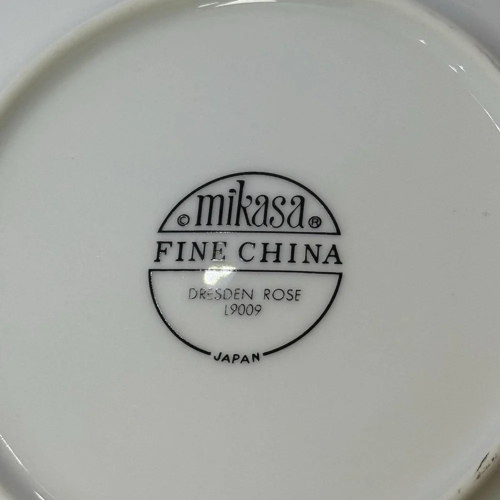 Mikasa Dresden Rose L9009 Rimmed‎ Soup Or Salad Plate Set of 4 Japan Read